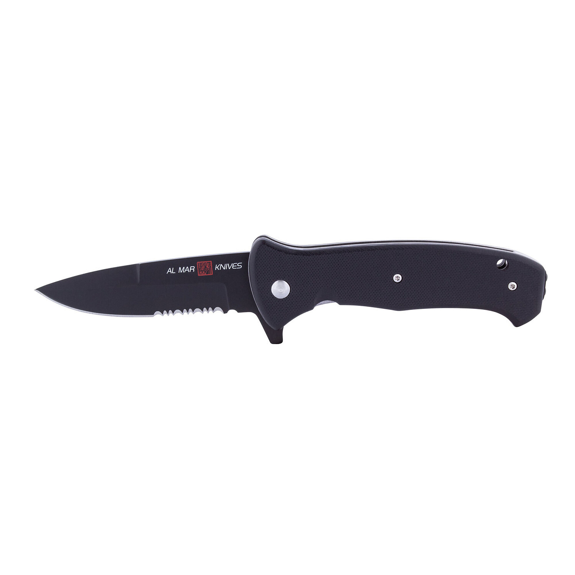 Sunex Tools Al Mar SERE 2020 Night G Folding Knife — 3.6in. Blade, Black G-10 Handles, Deep Carry Pocket Clip, Model# AMK2207